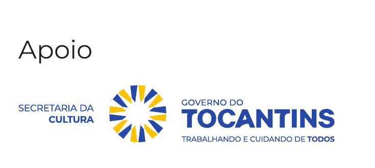 Marca da Secretaria da Cultura e do Governo do Tocantins, apoio do projeto.